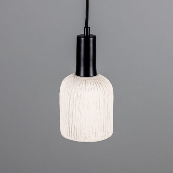 Osier 11.5cm White Stripped Ceramic Pendant Ceramic Pendant Lighting Great Lighting UK Ltd
