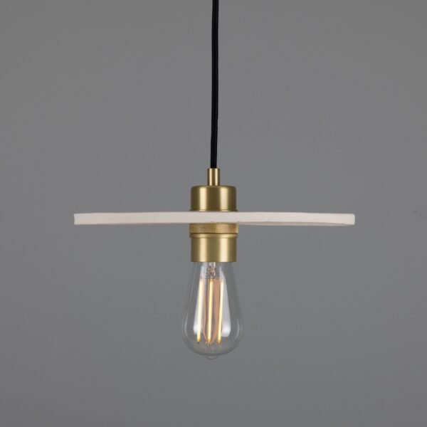 Ceramic 28cm Disc Pendant in Matt White Ceramic Pendant Lighting Great Lighting UK Ltd