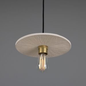 Ceramic 28cm Disc Pendant in Matt White Ceramic Pendant Lighting Great Lighting UK Ltd