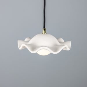 Wavy Ceramic Rivale Pendant Light in Matt White Ceramic Pendant Lighting Great Lighting UK Ltd