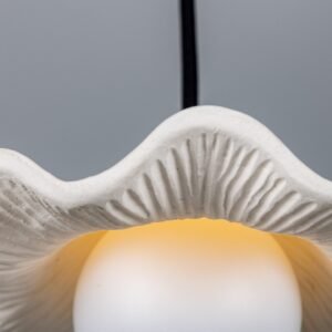 Wavy Ceramic Rivale Pendant Light in Matt White Ceramic Pendant Lighting Great Lighting UK Ltd