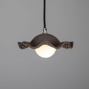Ceramic Rivale Pendant Light in Black Clay Ceramic Pendant Lighting Great Lighting UK Ltd