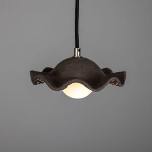 Ceramic Rivale Pendant Light in Black Clay Ceramic Pendant Lighting Great Lighting UK Ltd