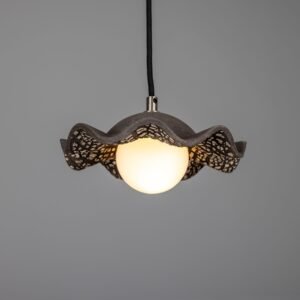 Ceramic Rivale Pendant Light in Black Clay Ceramic Pendant Lighting Great Lighting UK Ltd