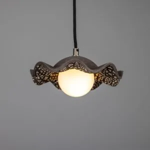 Ceramic Rivale Pendant Light in Black Clay Ceramic Pendant Lighting Great Lighting UK Ltd