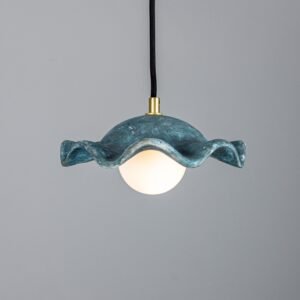 Handcrafted Wavy Ceramic Pendant Light Rivale in Blue Earth Tones Ceramic Pendant Lighting Great Lighting UK Ltd