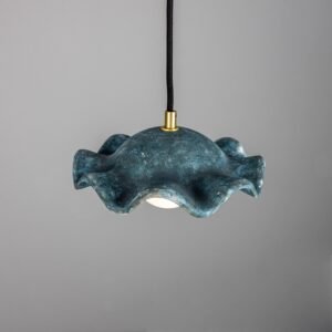 Handcrafted Wavy Ceramic Pendant Light Rivale in Blue Earth Tones Ceramic Pendant Lighting Great Lighting UK Ltd
