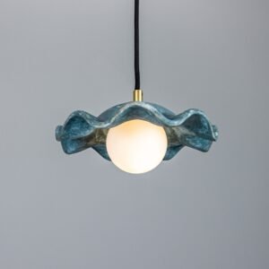 Handcrafted Wavy Ceramic Pendant Light Rivale in Blue Earth Tones Ceramic Pendant Lighting Great Lighting UK Ltd