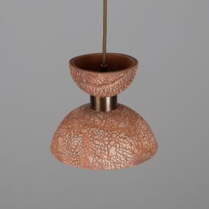 Nakaii Double Dome Pendant in Red Iron Ceramic Ceramic Pendant Lighting Great Lighting UK Ltd