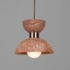 Nakaii Double Dome Pendant in Red Iron Ceramic Ceramic Pendant Lighting Great Lighting UK Ltd
