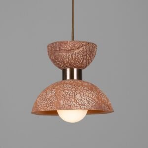 Nakaii Double Dome Pendant in Red Iron Ceramic Ceramic Pendant Lighting Great Lighting UK Ltd