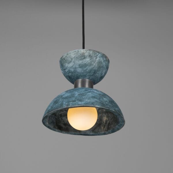 Nakaii Double Cone Blue Earth Ceramic Pendant Light Ceramic Pendant Lighting Great Lighting UK Ltd
