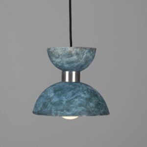 Nakaii Double Cone Blue Earth Ceramic Pendant Light Bedroom Pendant Lights Great Lighting UK Ltd
