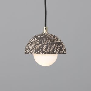 Ferox Small Domed Black Ceramic Pendant Light Ceramic Pendant Lighting Great Lighting UK Ltd