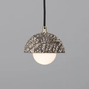 Ferox Small Domed Black Ceramic Pendant Light Ceramic Pendant Lighting Great Lighting UK Ltd