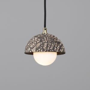 Ferox Small Domed Black Ceramic Pendant Light Ceramic Pendant Lighting Great Lighting UK Ltd
