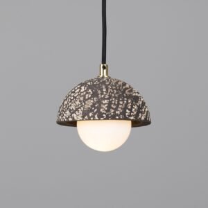 Ferox Small Domed Black Ceramic Pendant Light Ceramic Pendant Lighting Great Lighting UK Ltd