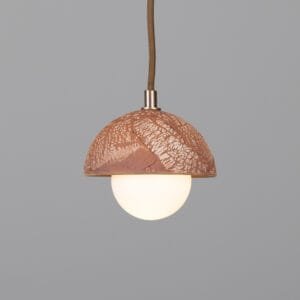RED Iron Ceramic Ferox Small Dome Pendant Ceramic Pendant Lighting Great Lighting UK Ltd