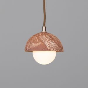 RED Iron Ceramic Ferox Small Dome Pendant Bedroom Pendant Lights Great Lighting UK Ltd