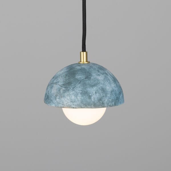 Ferox Small Domed Pendant in Blue Earth Kitchen Ceilings Lights Great Lighting UK Ltd