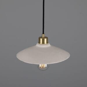 Pyrus Matt White Ceramic Striped Pendant Light Ceramic Pendant Lighting Great Lighting UK Ltd