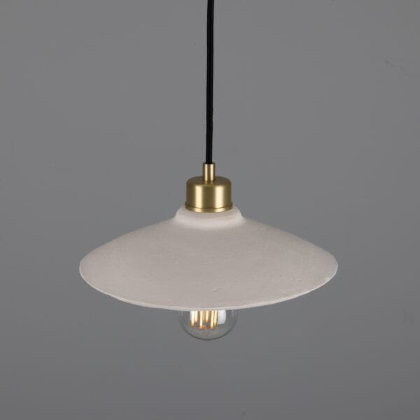 Pyrus Matt White Ceramic Striped Pendant Light Ceramic Pendant Lighting Great Lighting UK Ltd