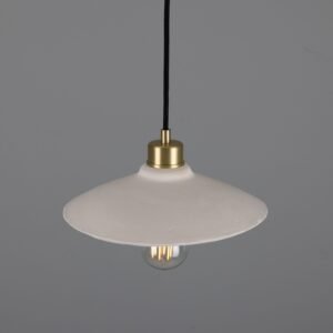 Pyrus Matt White Ceramic Striped Pendant Light Bedroom Pendant Lights Great Lighting UK Ltd