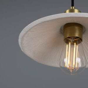 Pyrus Matt White Ceramic Striped Pendant Light Ceramic Pendant Lighting Great Lighting UK Ltd