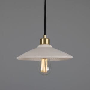 Pyrus Matt White Ceramic Striped Pendant Light Ceramic Pendant Lighting Great Lighting UK Ltd