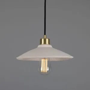 Pyrus Matt White Ceramic Striped Pendant Light Bedroom Pendant Lights Great Lighting UK Ltd