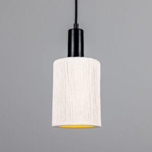 Senna Ceramic Pendant Light | Matte White Striped Ceramic Pendant Lighting Great Lighting UK Ltd