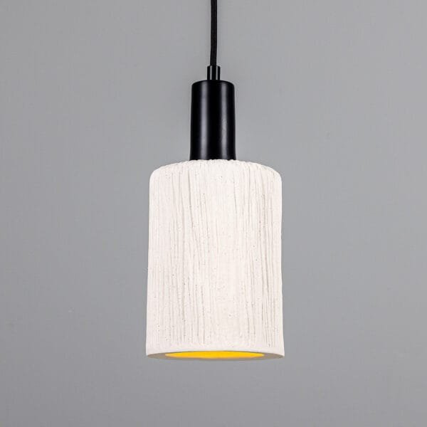 Senna Ceramic Pendant Light | Matte White Striped Ceramic Pendant Lighting Great Lighting UK Ltd