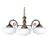 Clones 3 Arm Schoolhouse Chandelier Large Single - 3 Arm Pendants Great Lighting UK Ltd