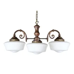 Clones 3 Arm Schoolhouse Chandelier Bedroom Chandelier Great Lighting UK Ltd