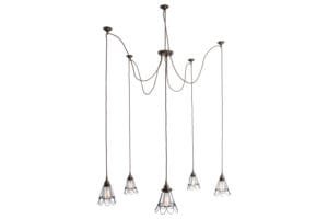 Praia Cage 5 Light Pendant Cluster Industrial Caged Pendants Great Lighting UK Ltd