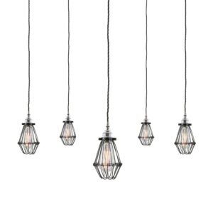 Praia Cage 5 Light Pendant Cluster Industrial Cage Lights Great Lighting UK Ltd