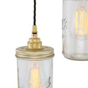 "Le Parfait" Jam Jar 5 Light Cluster Dining Table Pendant Lights Great Lighting UK Ltd