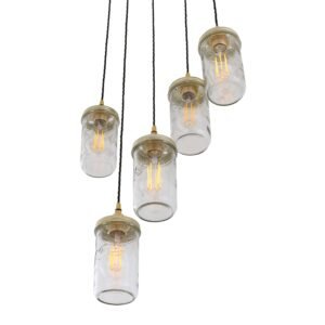 "Le Parfait" Jam Jar 5 Light Cluster Dining Table Pendant Lights Great Lighting UK Ltd