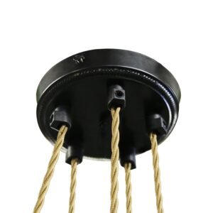 Praia Industrial Cage 5 Light Ring Chandelier Four to Six Arm Pendants Great Lighting UK Ltd