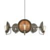 Chulainn 5 Arm Brass Dish Bare Bulb Chandelier Four to Six Arm Pendants Great Lighting UK Ltd