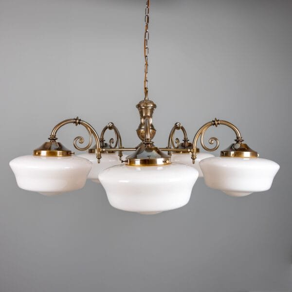 Clones 5 Light Schoolhouse Chandelier Four to Six Arm Pendants Great Lighting UK Ltd