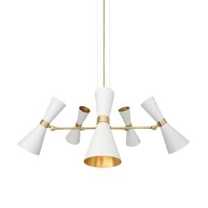 Cairo Mid Century Adjustable 5 Arm Chandelier Four to Six Arm Pendants Great Lighting UK Ltd