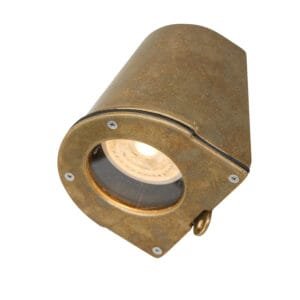 Wade Outdoor Wall Mounted Spotlight Brass Outdoor Lights Great Lighting UK Ltd