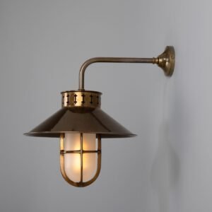 Boyd Vintage Industrial Wall Sconce Antique Brass Wall Lights Great Lighting UK Ltd