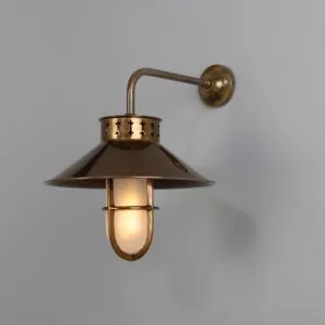 Boyd Vintage Industrial Wall Sconce Antique Brass Wall Lights Great Lighting UK Ltd