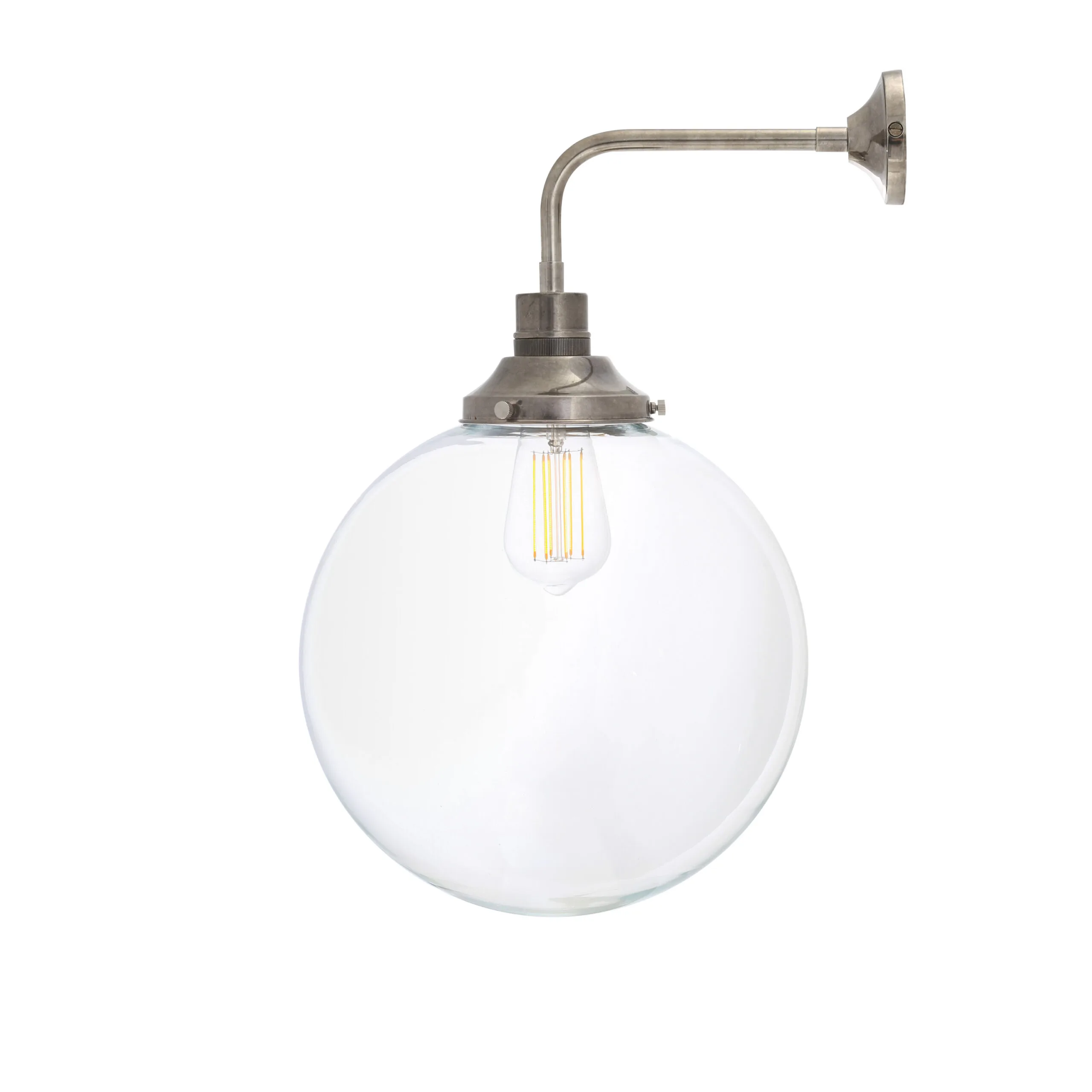 Bamako Wall Light Clear or Opal Globe | 3 Sizes Vintage Glass Wall Lights Great Lighting UK Ltd
