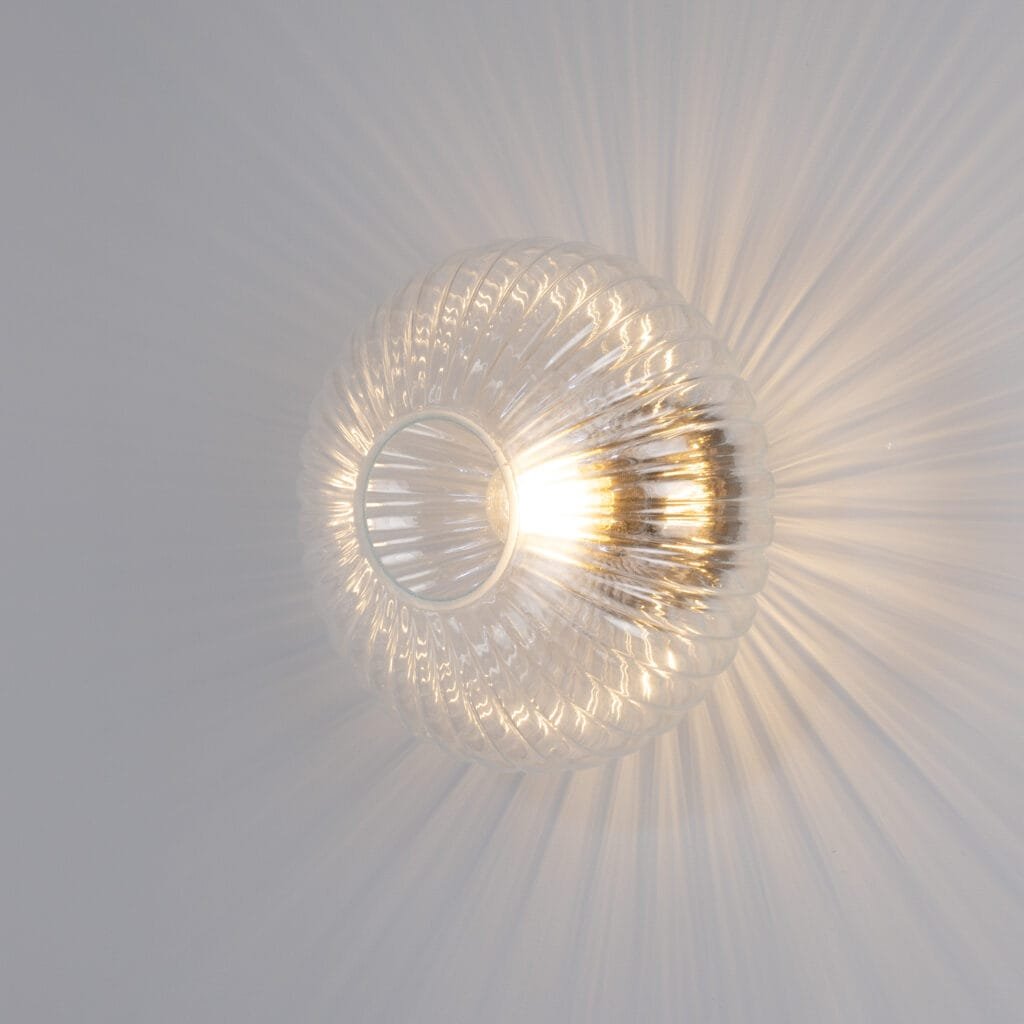 Oval Reeded Glass Wall Light | The Neith Holophane and Prismatic Wall Lights Great Lighting UK Ltd