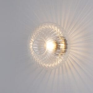 Oval Reeded Glass Wall Light | The Neith Brass Wall Lights Great Lighting UK Ltd