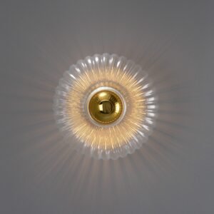 Oval Reeded Glass Wall Light | The Neith Holophane and Prismatic Wall Lights Great Lighting UK Ltd