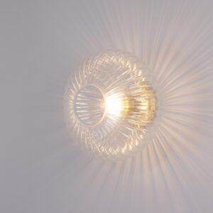 Oval Reeded Glass Wall Light | The Neith Holophane and Prismatic Wall Lights Great Lighting UK Ltd